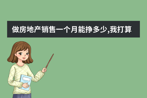 做房地产销售一个月能挣多少,我打算做这个